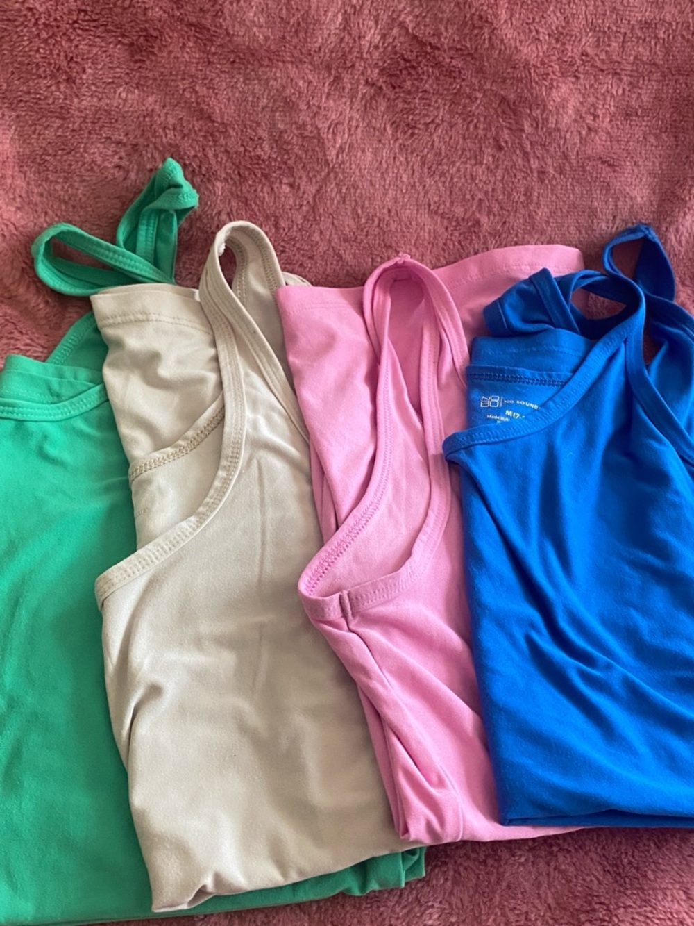 Classic Cotton Tank Top - Blue, Pink, Green, Cream